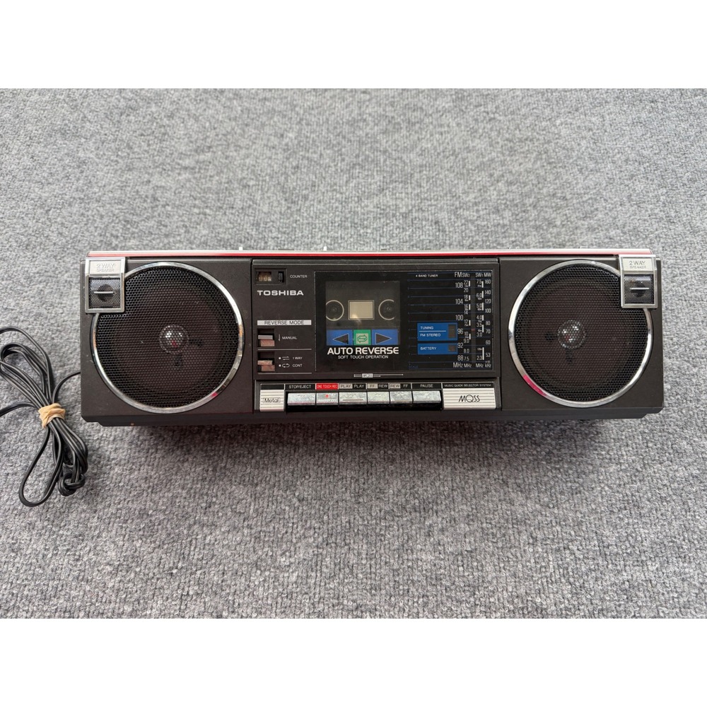 Toshiba RT-SF5 Vintage Boombox Auto Reverse 4-Band Radio Cassette Recorder Japan